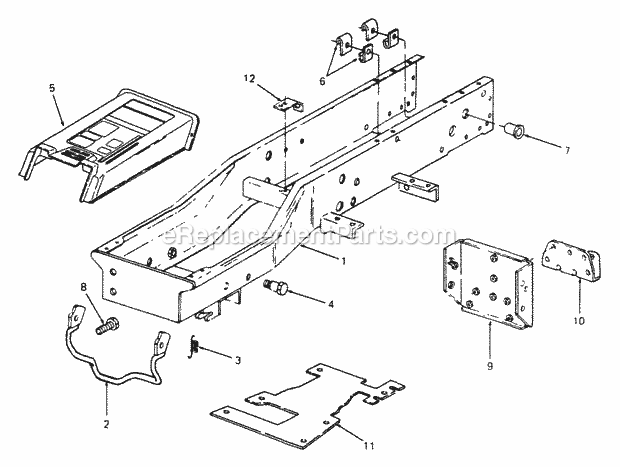 Frame Diagram and Parts List for 2086 880001-899000, 14A-735-100, 146-735-100 Cub Cadet Lawn Tractor